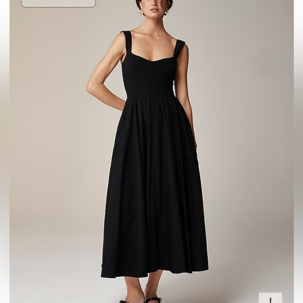 J. Crew Black Midi Dress
